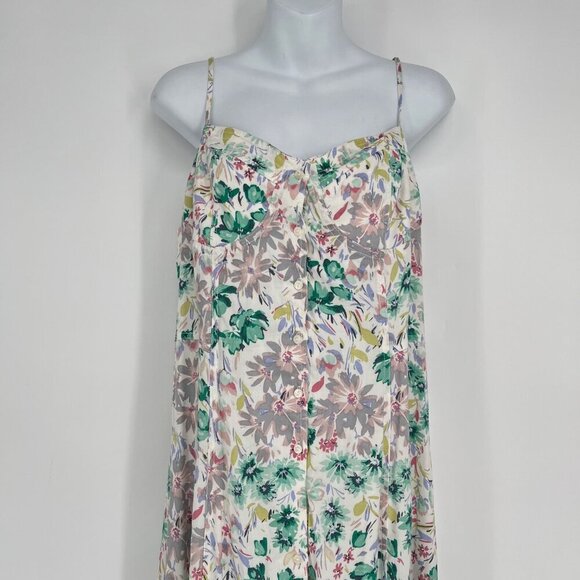 Lauren Conrad Floral Spaghetti Strap Midi Dress Size 16 - Picture 2 of 7